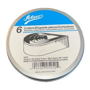 Ateco Plain Edge Tear Drop Cutters in Graduated Sizes Stainless Steel 6 Pc Set